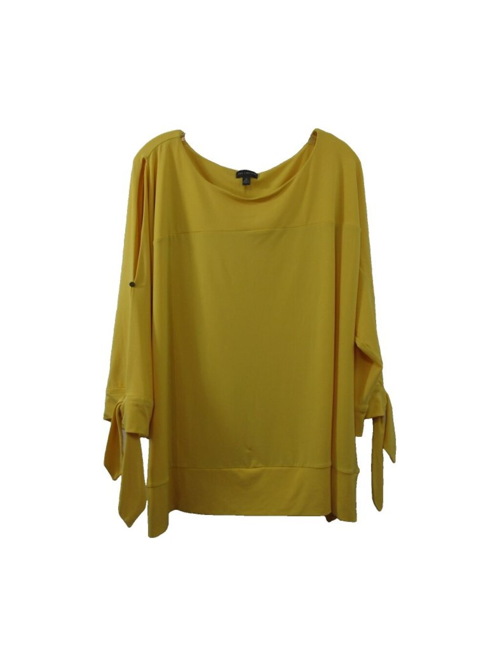 The Limited Women's Top Plus Size 3X Mustard Yellow Long Sleeve w/Tie Stretch
